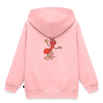 Fourmi - Fourmi de feu - Sweat Premium à capuche enfant bio - rose - Dos - AI Model Kid Female (0cm)