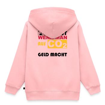 CO2, t-shirt, Klimawandel, Greta, Regierung, anti - Kinder Premium Organic Hoodie - Rosa - Hinten - AI Model Kid Female (0cm)