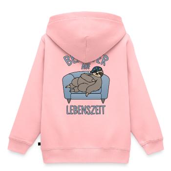 Faultier Couch - Beamter auf Lebenszeit - Kinder Premium Organic Hoodie - Rosa - Hinten - AI Model Kid Female (0cm)