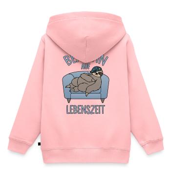 Faultier Couch - Beamtin auf Lebenszeit - Kinder Premium Organic Hoodie - Rosa - Hinten - AI Model Kid Female (0cm)