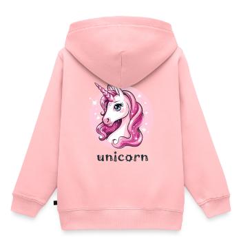 Ich bin ein Einhorn - Kinder Premium Organic Hoodie - Rosa - Hinten - AI Model Kid Female (0cm)