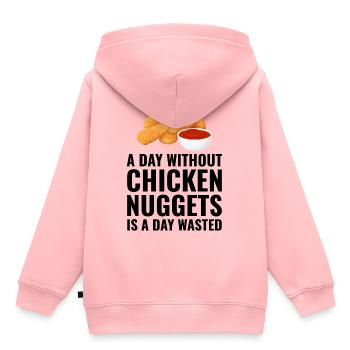 Chicken Nuggets Fast Food Lustiger Spruch - Kinder Premium Organic Hoodie - Rosa - Hinten - AI Model Kid Female (0cm)