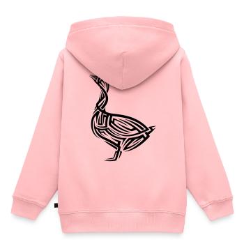 Gans Tribal Tattoo - Kinder Premium Organic Hoodie - Rosa - Hinten - AI Model Kid Female (0cm)