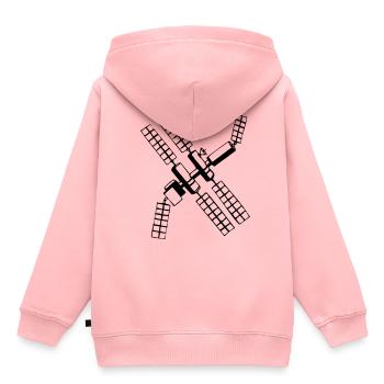 Grand satellite - Sweat Premium à capuche enfant bio - rose - Dos - AI Model Kid Female (0cm)