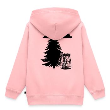 Wandern Rucksack - Natur Wald Urlaub Outback - Kinder Premium Organic Hoodie - Rosa - Hinten - AI Model Kid Female (0cm)