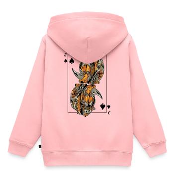 Nashorn Steampunk Kartenspiel Pik Jack Poker - Kinder Premium Organic Hoodie - Rosa - Hinten - AI Model Kid Female (0cm)