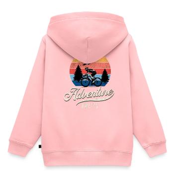 L’aventure en vélo de gravier vous attend - Sweat Premium à capuche enfant bio - rose - Dos - AI Model Kid Female (0cm)