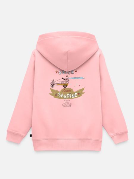 Super Sardine KRAFT - Sweat Premium à capuche enfant bio - rose