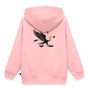 Überwachungs Adler mit Filmrolle in den Krallen - Kinder Premium Organic Hoodie - Rosa - Hinten - AI Model Kid Female (0cm)