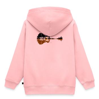 Gitarre - Kinder Premium Organic Hoodie - Rosa - Hinten - AI Model Kid Female (0cm)