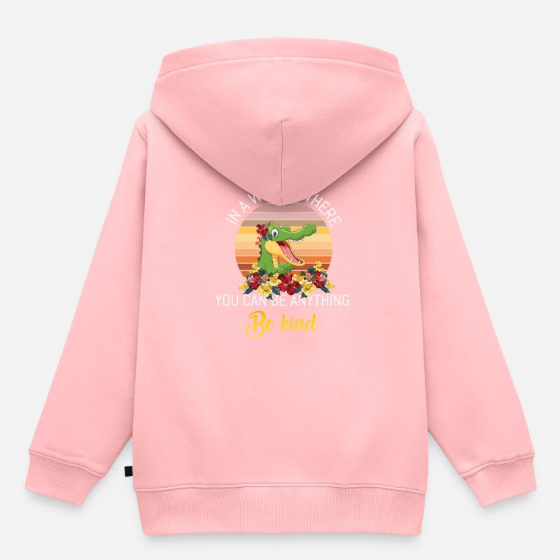 Kinder Krokodil Pullover - Kinder Premium Organic Hoodie - Rosa