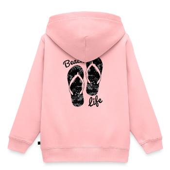 plage - Sweat Premium à capuche enfant bio - rose - Dos - AI Model Kid Female (0cm)