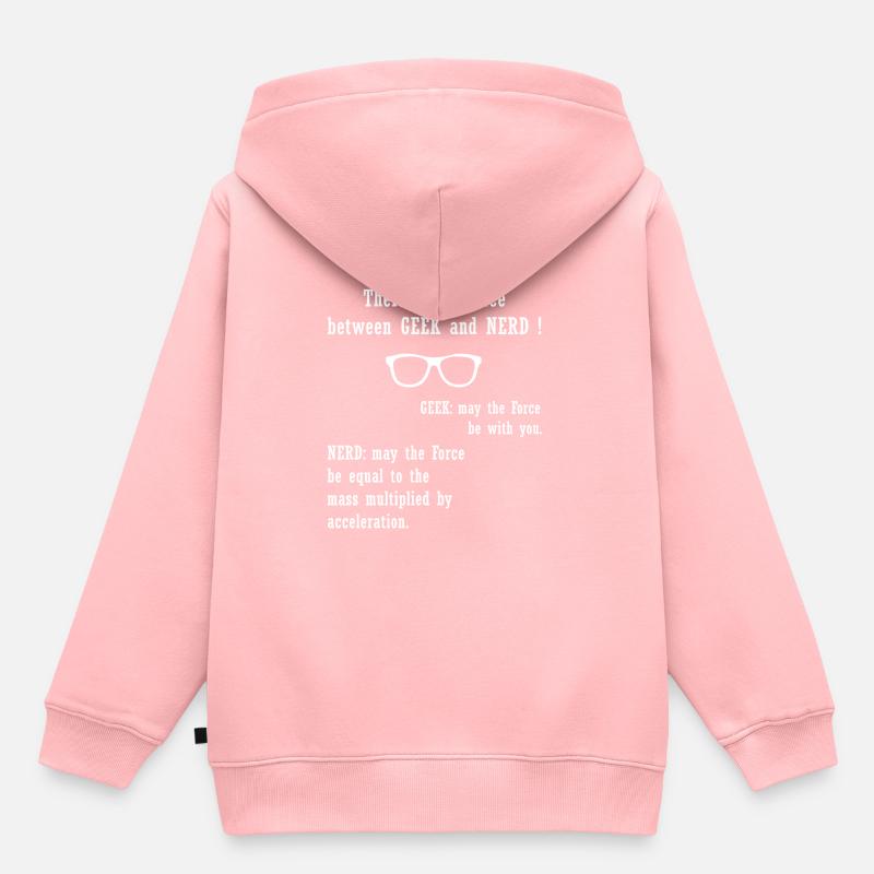 Il y a différence entre GEEK et NERD - Sweat Premium à capuche enfant bio - rose