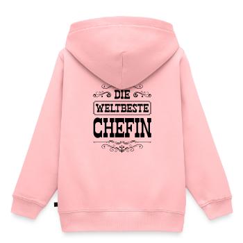 Weltbeste Chefin - Kinder Premium Organic Hoodie - Rosa - Hinten - AI Model Kid Female (0cm)