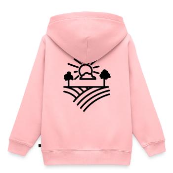 Farm Landwirt - Kinder Premium Organic Hoodie - Rosa - Hinten - AI Model Kid Female (0cm)