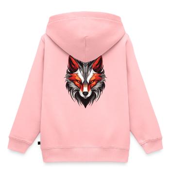 Fuchs Portrait - Kinder Premium Organic Hoodie - Rosa - Hinten - AI Model Kid Female (0cm)