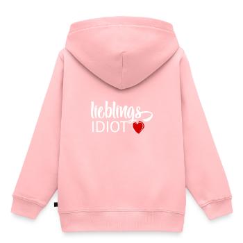 Idiot préféré - Sweat Premium à capuche enfant bio - rose - Dos - AI Model Kid Female (0cm)