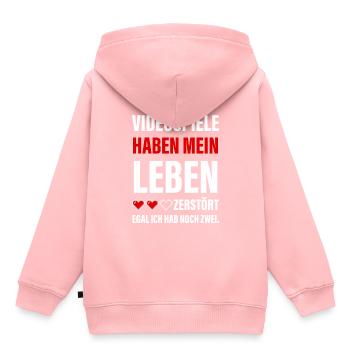 Videospiele Haben Mein Leben Zerstört - Gamer - Kinder Premium Organic Hoodie - Rosa - Hinten - AI Model Kid Female (0cm)