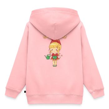 Gärtnerin Mädchen Gartenzwerg Kinder Garten Helfer - Kinder Premium Organic Hoodie - Rosa - Hinten - AI Model Kid Female (0cm)