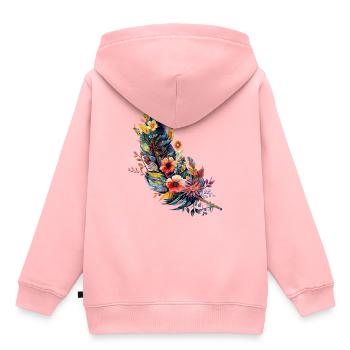 Feather studded with flowers - Kids Premium Organic Hoodie - rose - Back - AI Model Kid Female (0cm)