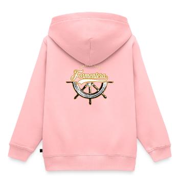 Formentera Spanien Mittelmeer Bootstour Reisen - Kinder Premium Organic Hoodie - Rosa - Hinten - AI Model Kid Female (0cm)