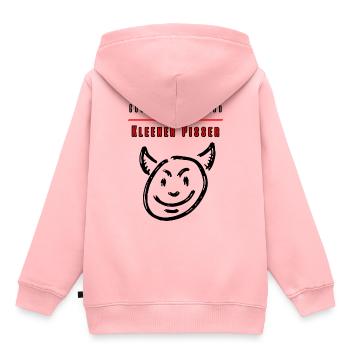 Ne regardez pas si stupide Little Pisser Party Fun Shirt - Sweat Premium à capuche enfant bio - rose - Dos - AI Model Kid Female (0cm)