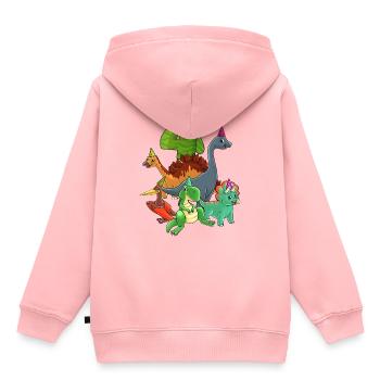 Dinos 4 ans garçon 4 ans Trex - Sweat Premium à capuche enfant bio - rose - Dos - AI Model Kid Female (0cm)