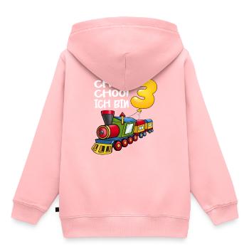 Choo Ich Bin 3 Jahre alt Zug Jungen 3. Geburtstag - Kinder Premium Organic Hoodie - Rosa - Hinten - AI Model Kid Female (0cm)