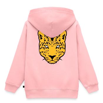leopards animal sauvage 30 - Sweat Premium à capuche enfant bio - rose - Dos - AI Model Kid Female (0cm)