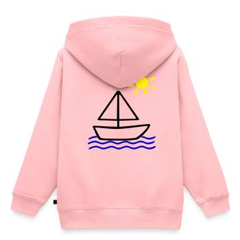 Segelschiff auf hoher See - Kinder Premium Organic Hoodie - Rosa - Hinten - AI Model Kid Female (0cm)