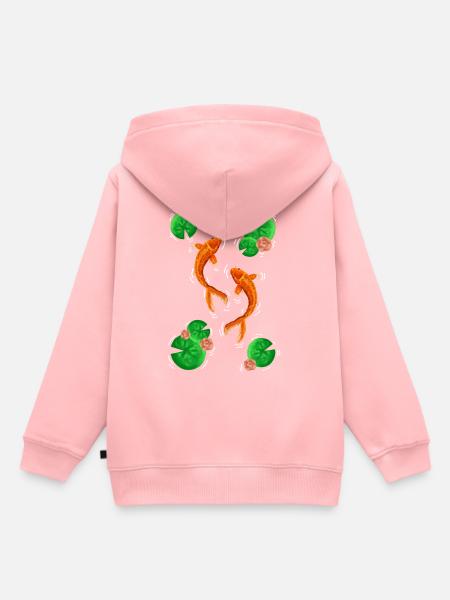 Koifisch Tanz über Seerosen - Kinder Premium Organic Hoodie - Rosa