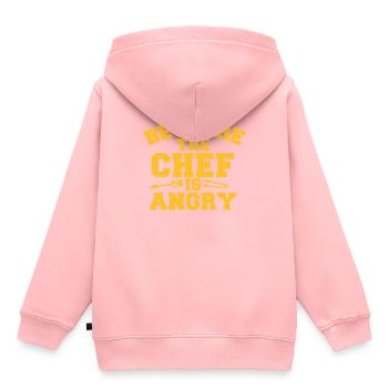 méfiez-vous le cuisinier chef est en colère! - Sweat Premium à capuche enfant bio - rose - Dos - AI Model Kid Female (0cm)