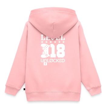 Level 18 Unlocked - video gamer birthday - Kinder Premium Organic Hoodie - Rosa - Hinten - AI Model Kid Female (0cm)