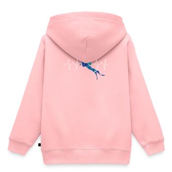 Plongée - Plongée sous-marine - Plongée sous-marine - Battement de coeur - Sweat Premium à capuche enfant bio - rose - Dos - AI Model Kid Female (0cm)