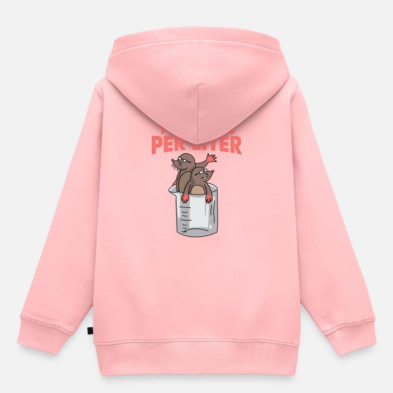 Two Moles Per Liter Science Taupe Gift - Sweat Premium à capuche enfant bio - rose