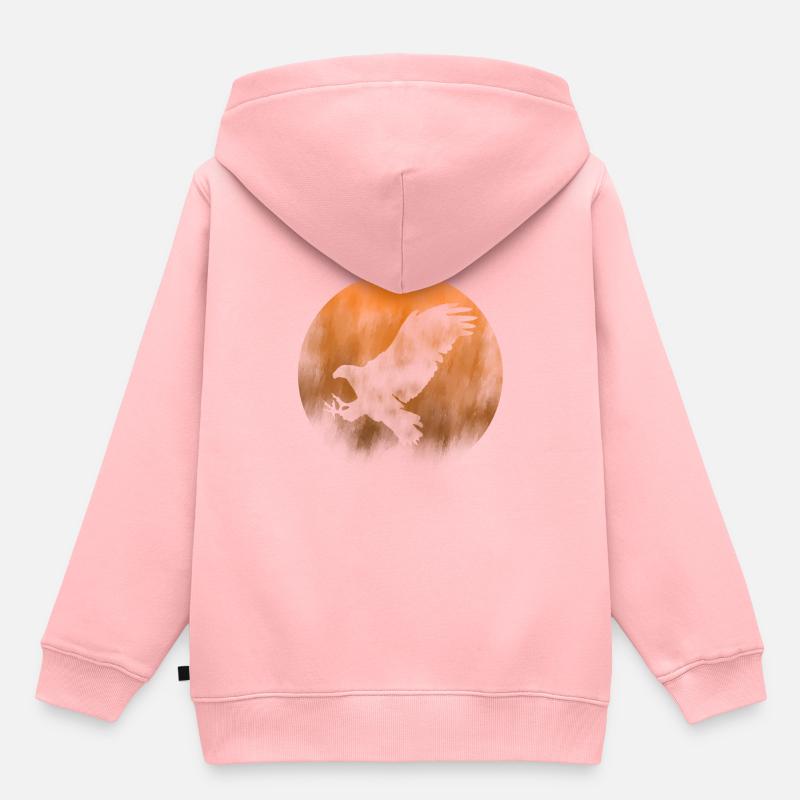 aigle - Sweat Premium à capuche enfant bio - rose