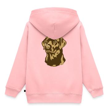 Evolution des Golden Retrievers - Sweat Premium à capuche enfant bio - rose - Dos - AI Model Kid Female (0cm)