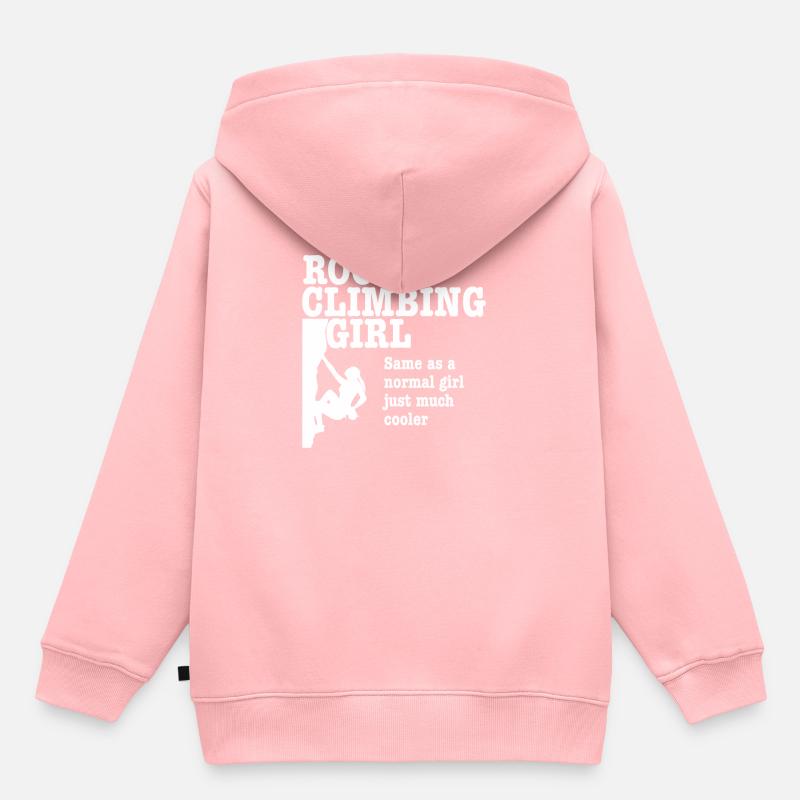 Rock Climbing Girl - Same just much cooler - Sweat Premium à capuche enfant bio - rose