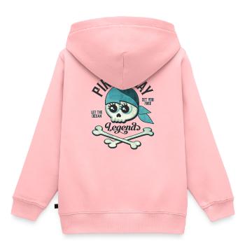Cartoon Piraten Totenkopf Shirt | Schatzinsel - Kinder Premium Organic Hoodie - Rosa - Hinten - AI Model Kid Female (0cm)
