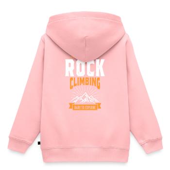 Klettern Design - Kinder Premium Organic Hoodie - Rosa - Hinten - AI Model Kid Female (0cm)