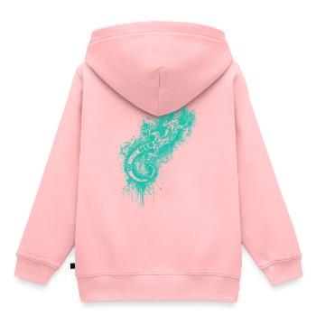 Eidechse gecko tribal tattoo türkies - Kinder Premium Organic Hoodie - Rosa - Hinten - AI Model Kid Female (0cm)