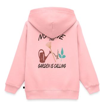 Der Garten Ruft Gärtner Rechen Leidenschaft - Kinder Premium Organic Hoodie - Rosa - Hinten - AI Model Kid Female (0cm)