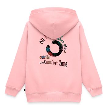 Tous les progrès enso copie sombre - Sweat Premium à capuche enfant bio - rose - Dos - AI Model Kid Female (0cm)