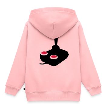 manette jeux video joystick paddle1 - Sweat Premium à capuche enfant bio - rose - Dos - AI Model Kid Female (0cm)