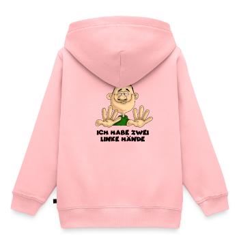 Zwei linke Hände - Kinder Premium Organic Hoodie - Rosa - Hinten - AI Model Kid Female (0cm)