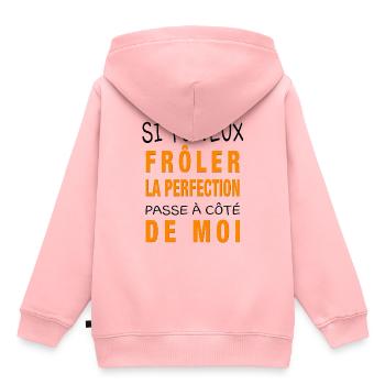 frôler la perfection - Sweat Premium à capuche enfant bio - rose - Dos - AI Model Kid Female (0cm)