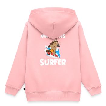 Nachwuchssurfer Nachwuchs Surfer Surferin - Kinder Premium Organic Hoodie - Rosa - Hinten - AI Model Kid Female (0cm)