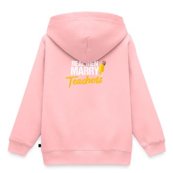 Mann Männer Lehrerin Heirat Heiraten Geschenk - Kinder Premium Organic Hoodie - Rosa - Hinten - AI Model Kid Female (0cm)