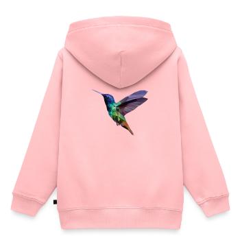Oiseau polygone - Sweat Premium à capuche enfant bio - rose - Dos - AI Model Kid Female (0cm)