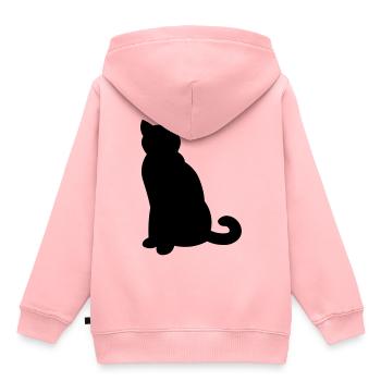 Simple black cat - simple black cat - Kids Premium Organic Hoodie - rose - Back - AI Model Kid Female (0cm)